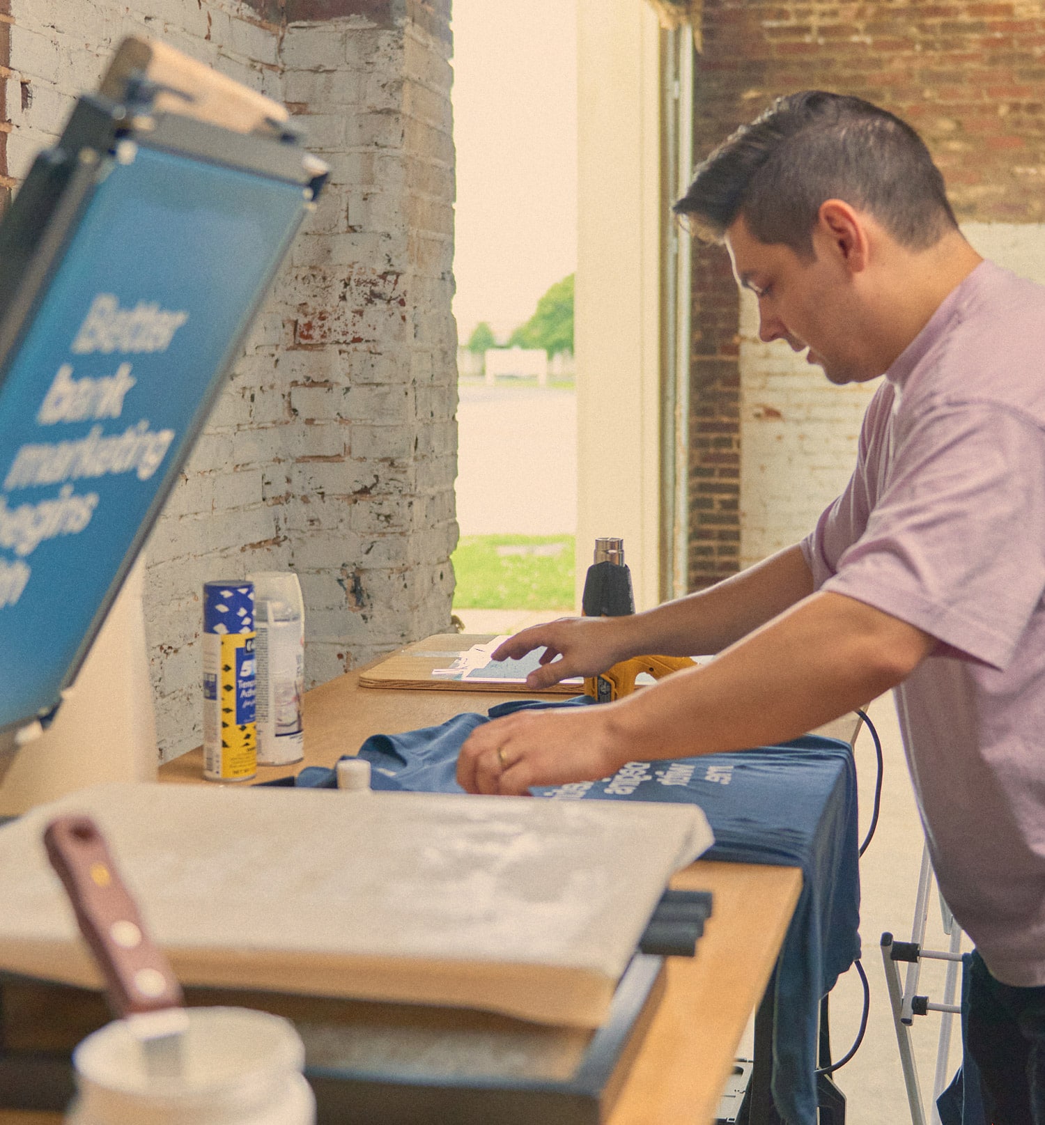 pulling screen screenprinting